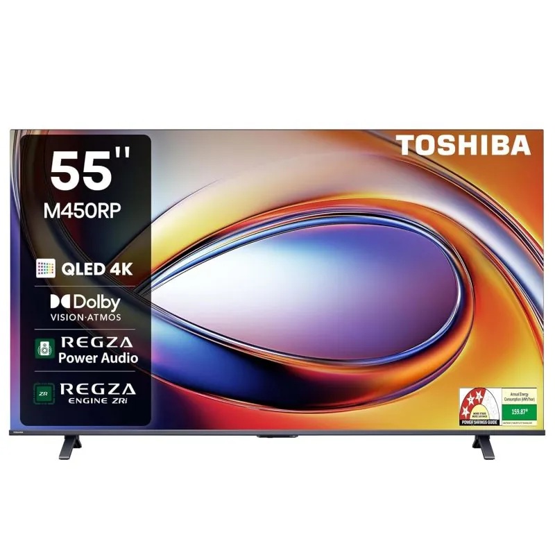 شاشة توشيبا Toshiba 55 بوصة QLED سمارت 4K بريسيفر داخلي - 55M450RP - أقل سعر في مصر - Image 1
